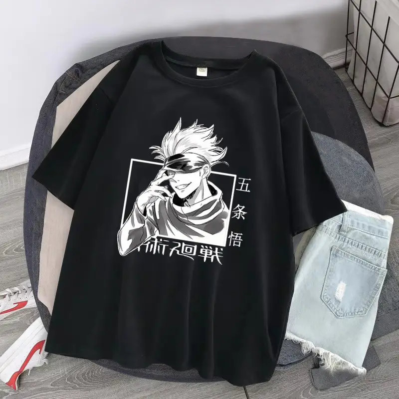 Gothic Anime Girl T-Shirt Black Manga Print