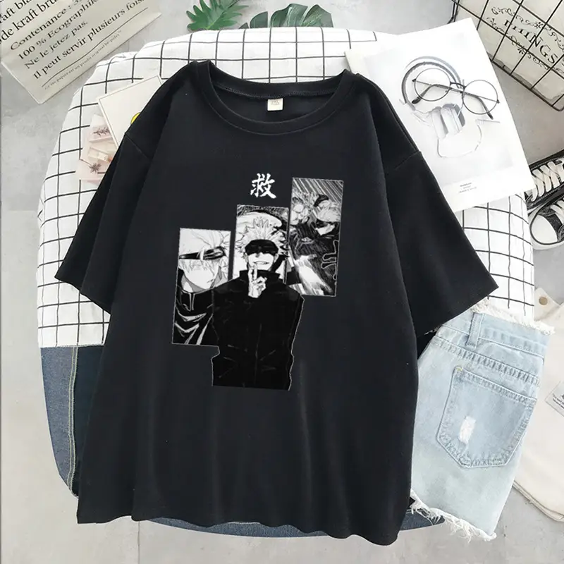 Gothic Anime Girl T-Shirt Black Manga Print