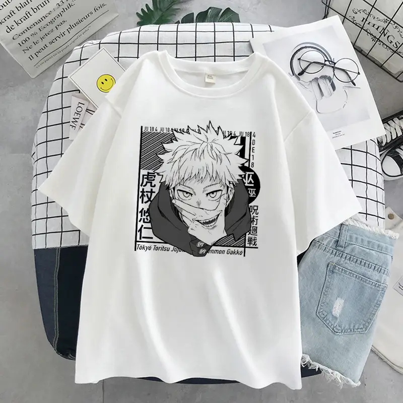 Gothic Anime Girl T-Shirt Black Manga Print