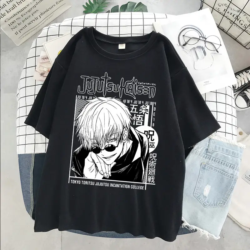 Gothic Anime Girl T-Shirt Black Manga Print