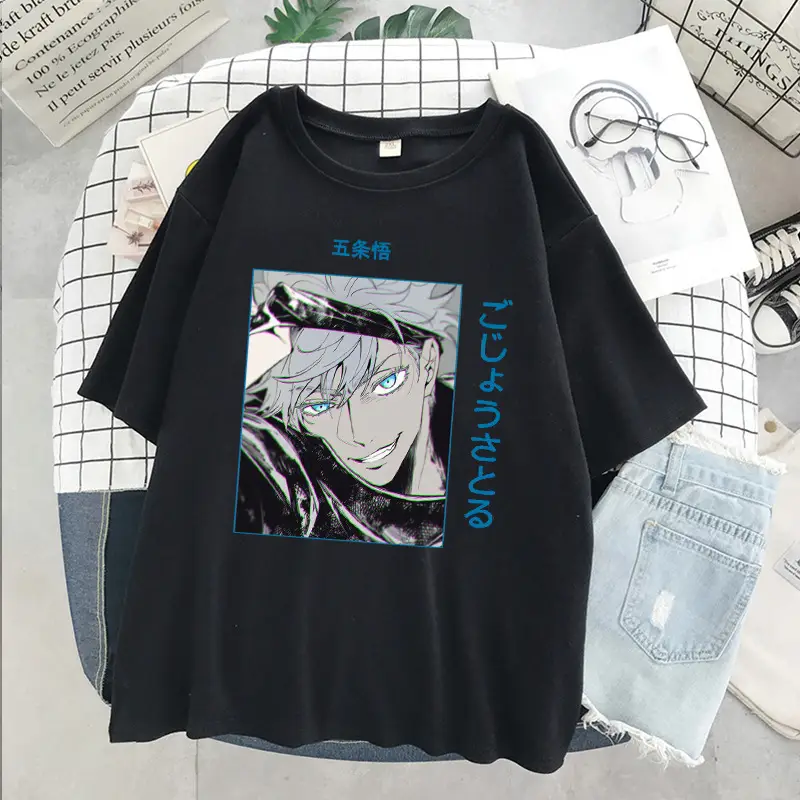 Gothic Anime Girl T-Shirt Black Manga Print