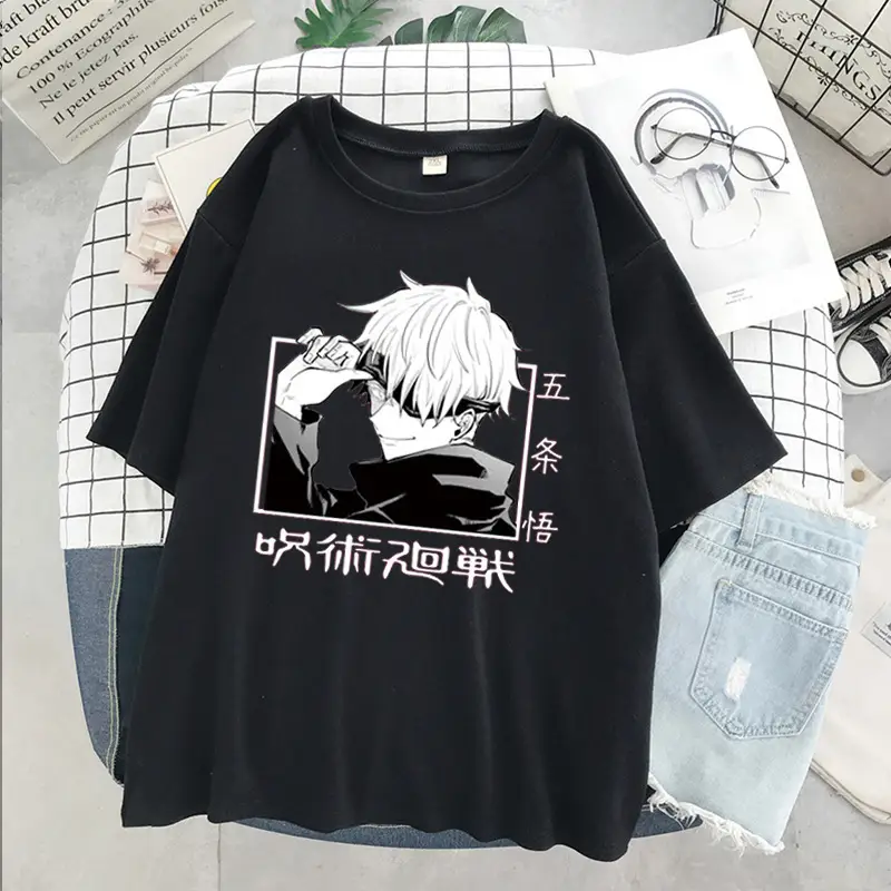 Gothic Anime Girl T-Shirt Black Manga Print