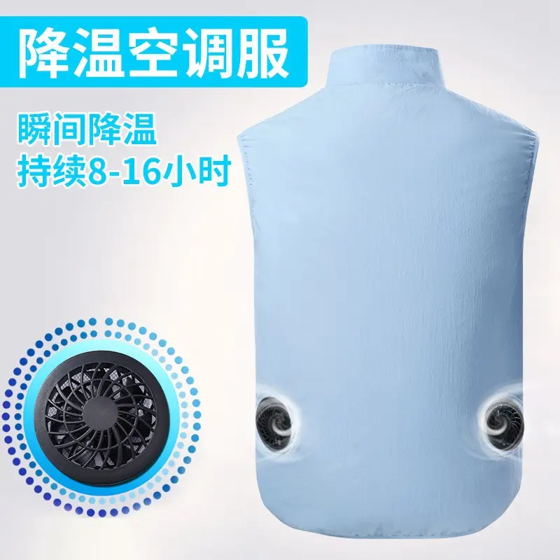 Men Women USB Charging Vest Blue Vertical Collar - Image 12