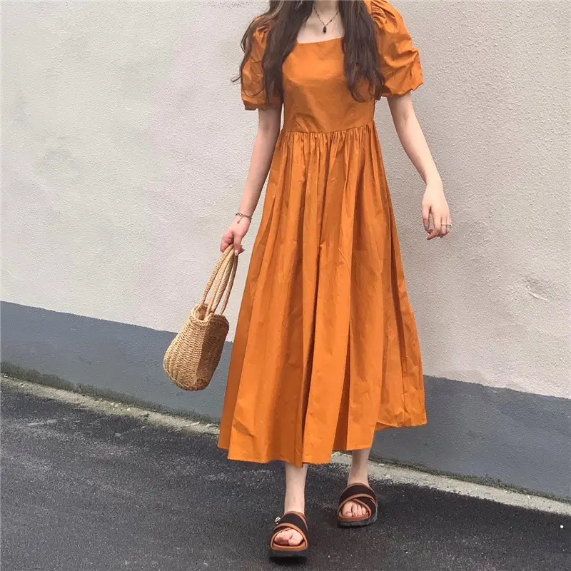 Long Skirt Dress Women Summer Korean Design Backless High Waist Slimming Look — feature 10