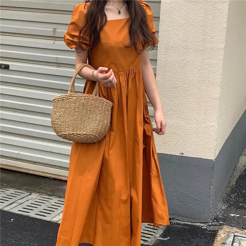 Long Skirt Dress Women Summer Korean Design Backless High Waist Slimming Look — feature 13