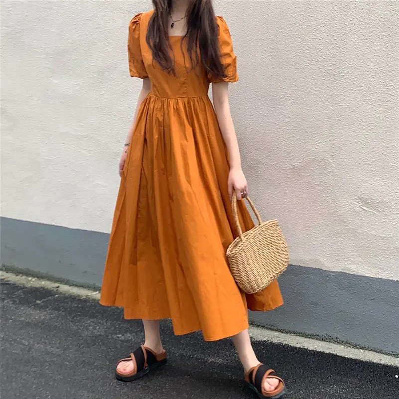 Long Skirt Dress Women Summer Korean Design Backless High Waist Slimming Look — feature 15