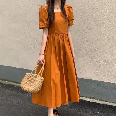 Long Skirt Dress Women Summer Korean Design Backless High Waist Slimming Look — feature 3