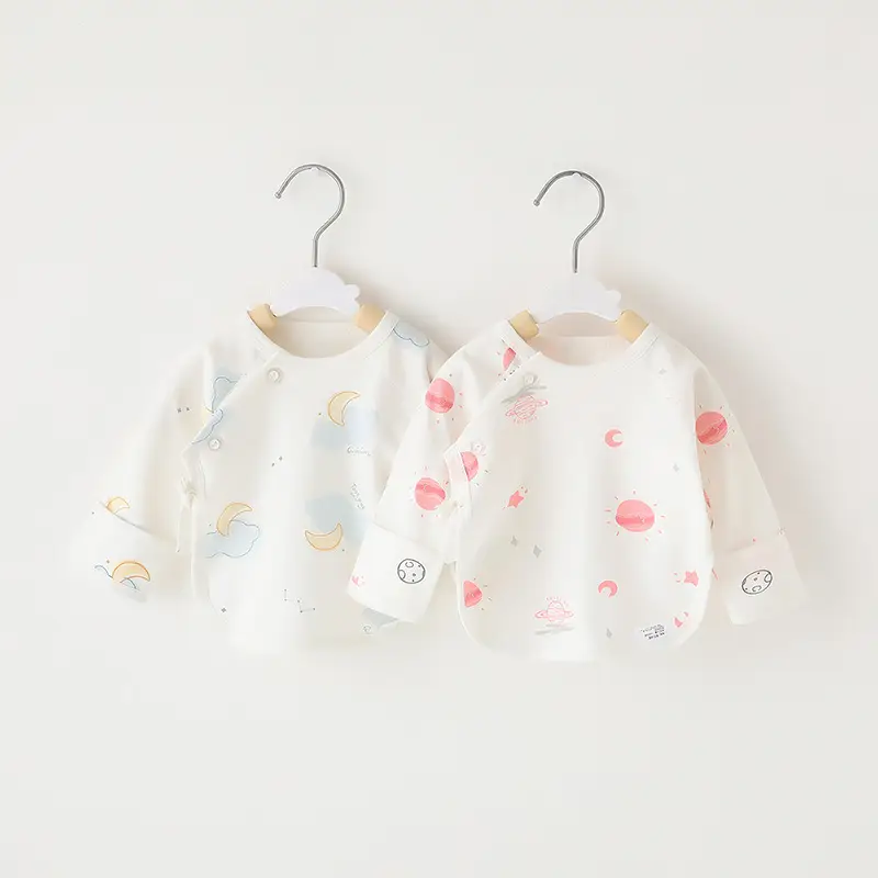 Newborn Baby Half Back Top Pure Cotton Pink Rabbit Print