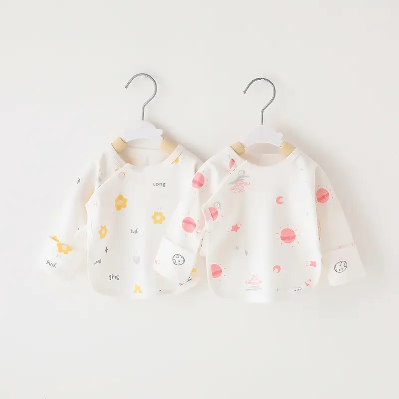 Newborn Baby Half Back Top Pure Cotton Pink Rabbit Print