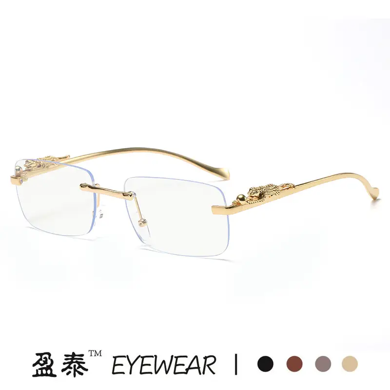 Gold Brown Square Sunglasses for Men Women - Image 13