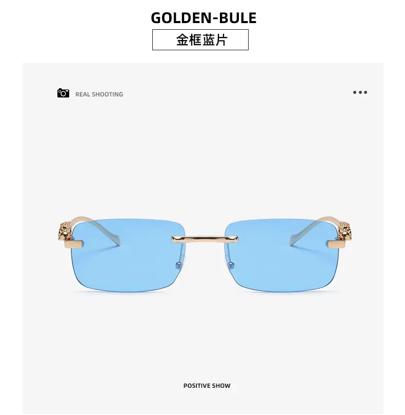 Gold Brown Square Sunglasses for Men Women — feature 16