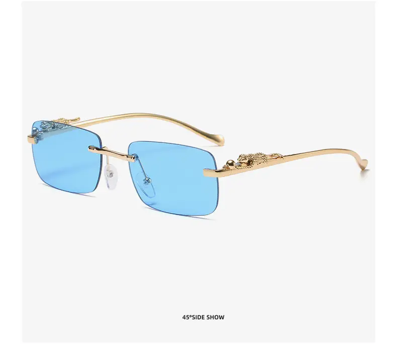 Gold Brown Square Sunglasses for Men Women — feature 17
