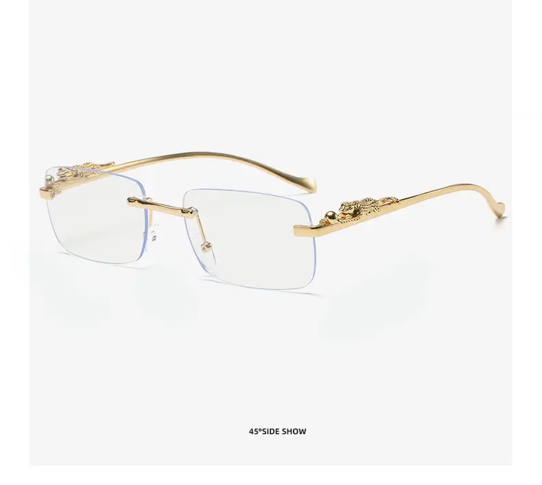 Gold Brown Square Sunglasses for Men Women — feature 19