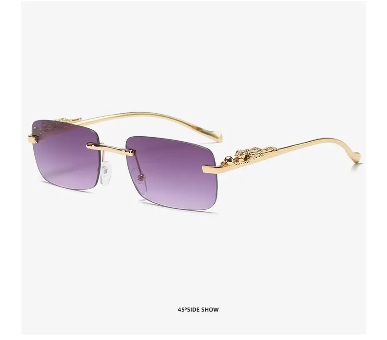 Gold Brown Square Sunglasses for Men Women — feature 23
