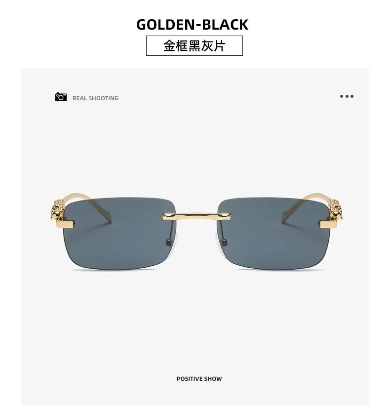 Gold Brown Square Sunglasses for Men Women — feature 24