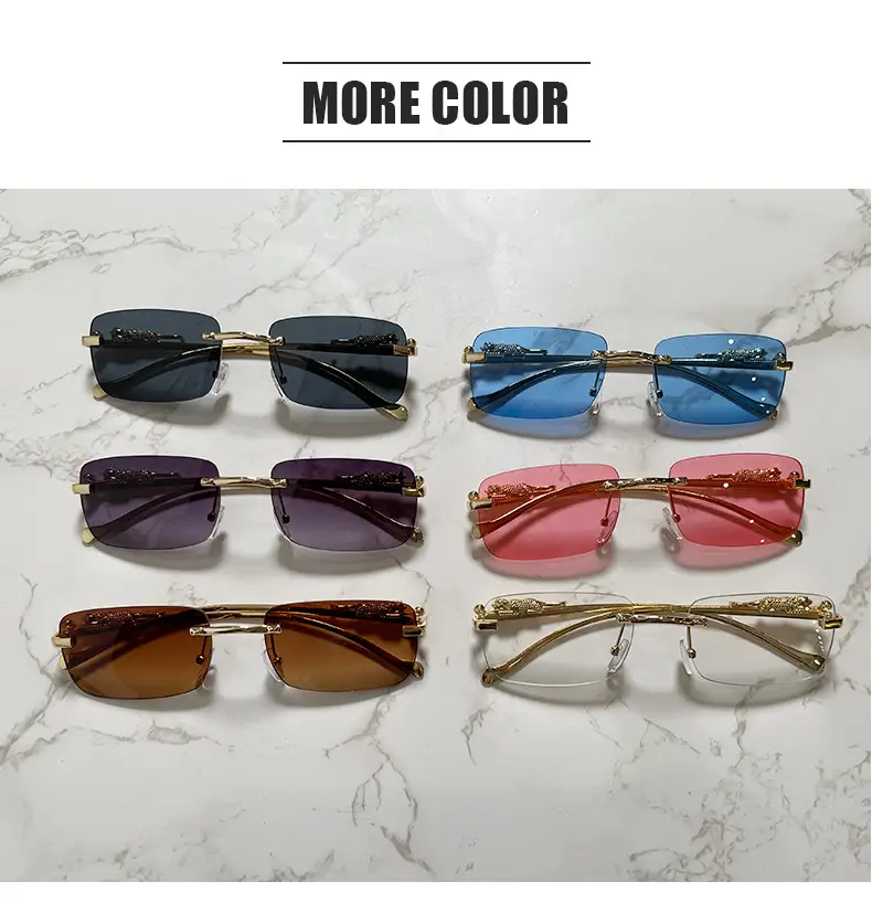 Gold Brown Square Sunglasses for Men Women — feature 26