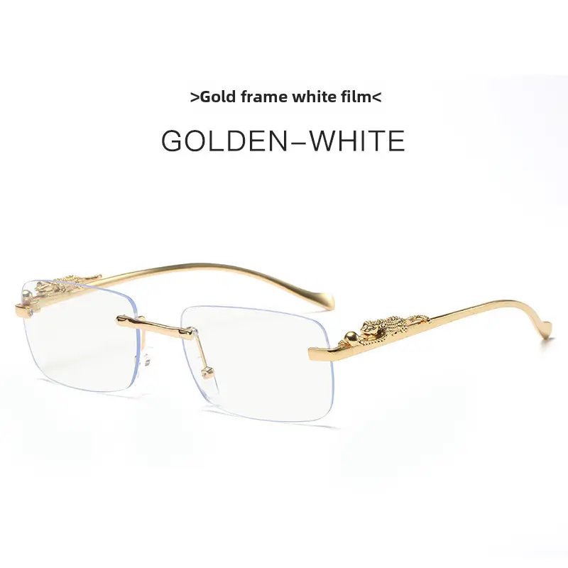 Gold Brown Square Sunglasses for Men Women - Image 4