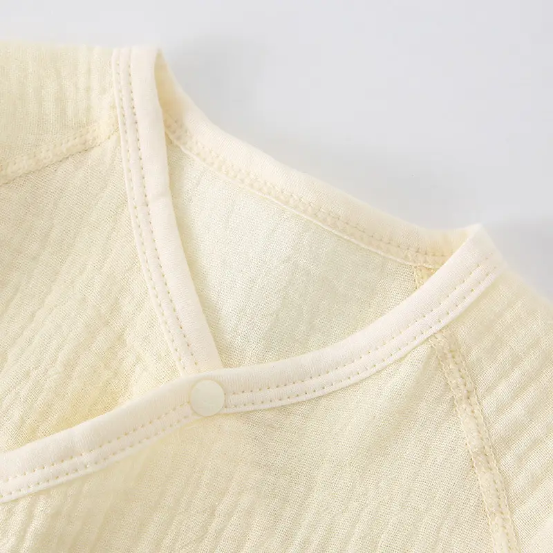 Newborn Baby Boys' Long Sleeve Gauze Outfit Cream - Image 9