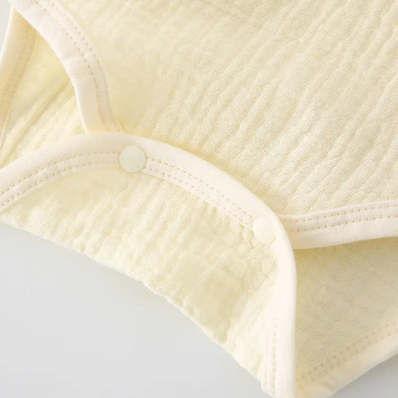Newborn Baby Boys' Long Sleeve Gauze Outfit Cream - Image 10