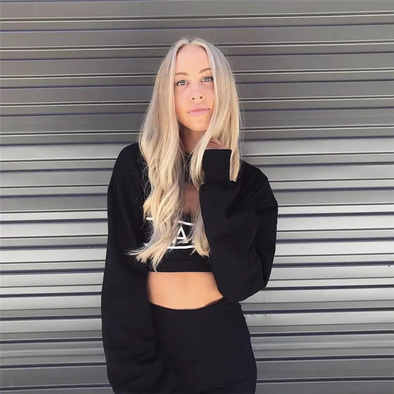 Women White Long Sleeve Sweatshirt Autumn Loose Fit - Image 3