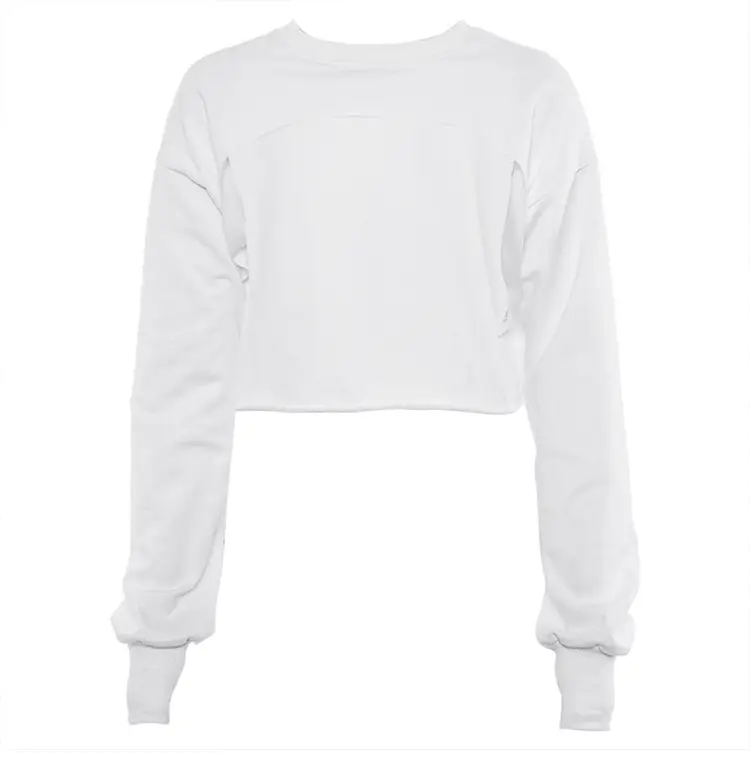 Women White Long Sleeve Sweatshirt Autumn Loose Fit — feature 10