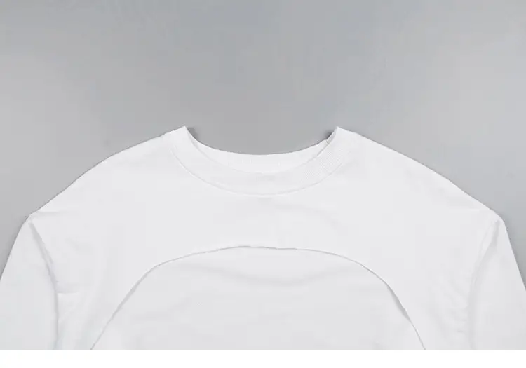 Women White Long Sleeve Sweatshirt Autumn Loose Fit — feature 13