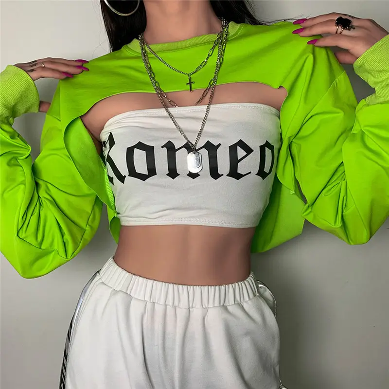 Women White Long Sleeve Sweatshirt Autumn Loose Fit — feature 4