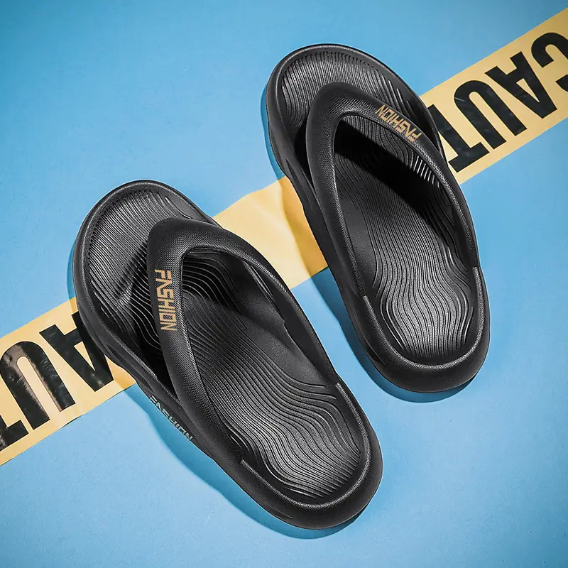 Men's Black Slip-On Flip Flops Summer 2026