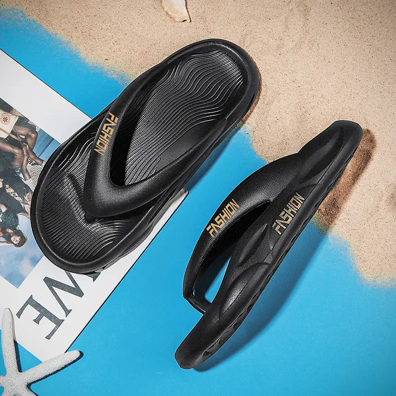 Men's Black Slip-On Flip Flops Summer 2026