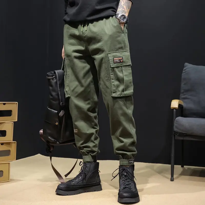 Men Black Cargo Pants 2022 Loose Fit Casual Wear - Image 2
