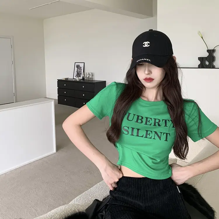 Women Short Sleeve T-Shirt Puberty Silent Green — feature 10