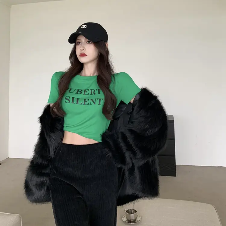 Women Short Sleeve T-Shirt Puberty Silent Green — feature 12