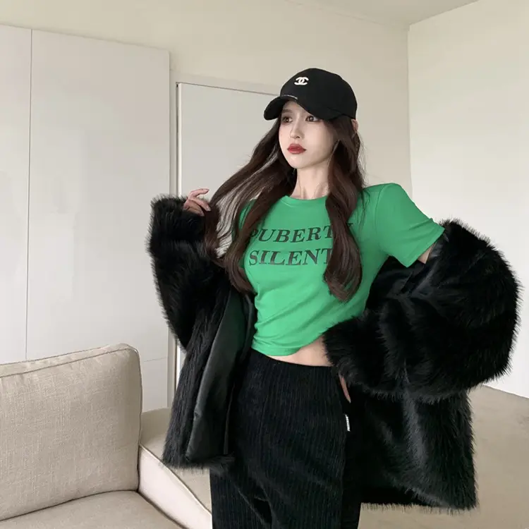 Women Short Sleeve T-Shirt Puberty Silent Green — feature 13