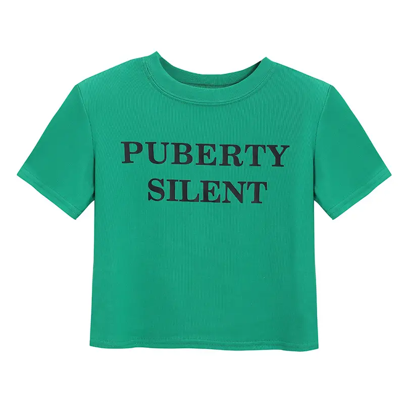 Women Short Sleeve T-Shirt Puberty Silent Green - Image 2