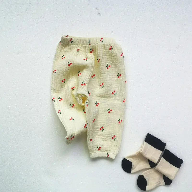 Baby Cotton Anti-Mosquito Pants Cream Spring Summer - Image 8
