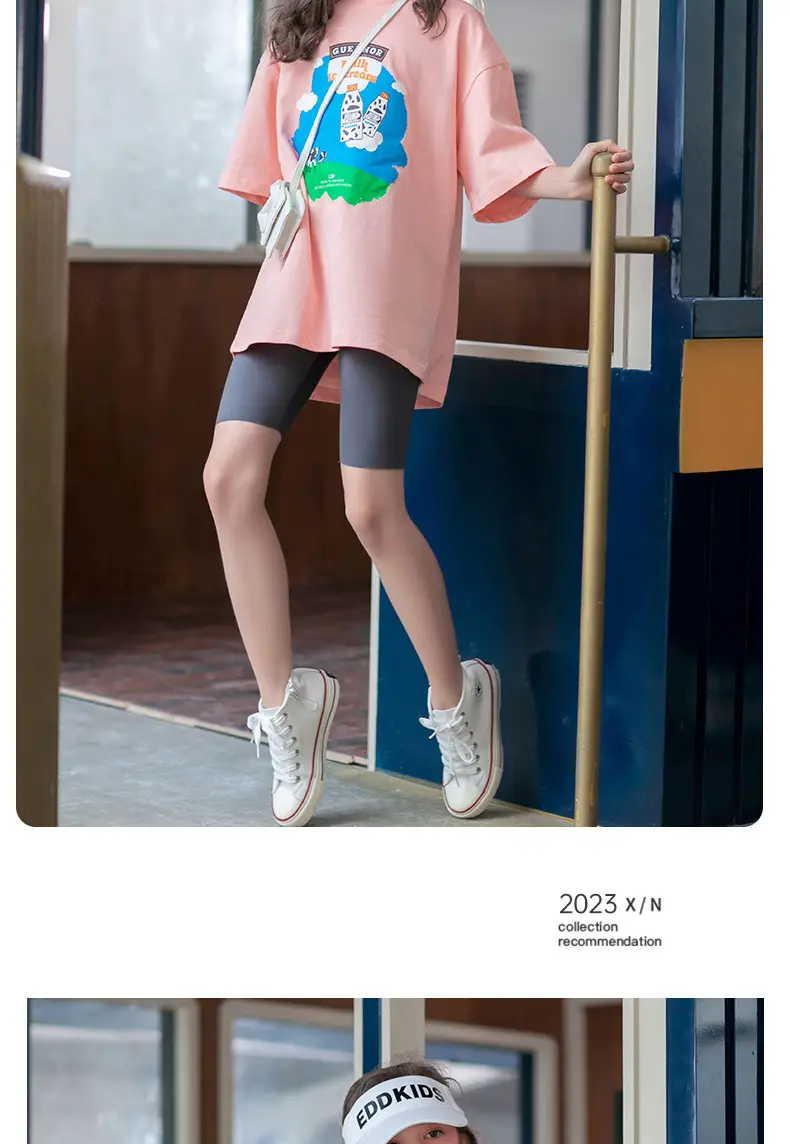 Girls Ice Silk Shark Pants Crop Summer Wear — feature 20