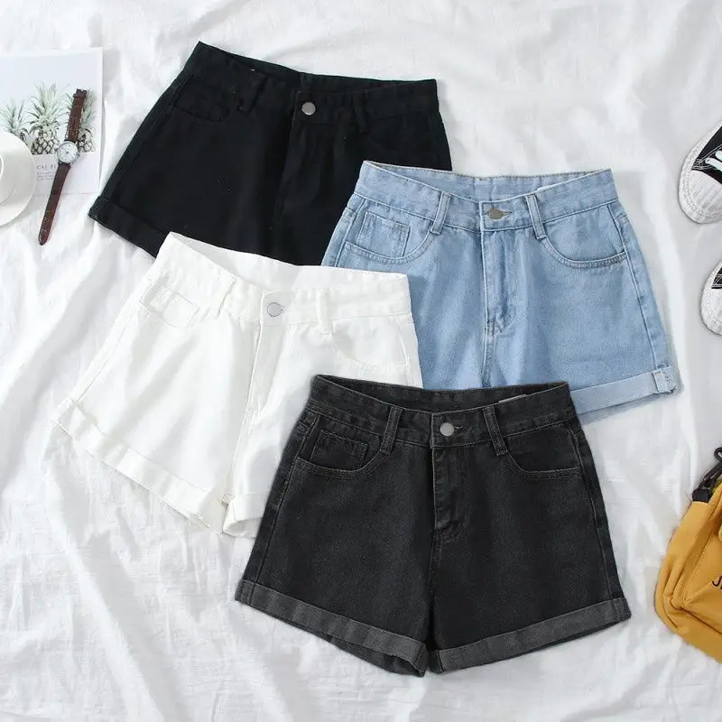 Women Wide Leg Denim Shorts Light Blue 2022 - Image 6