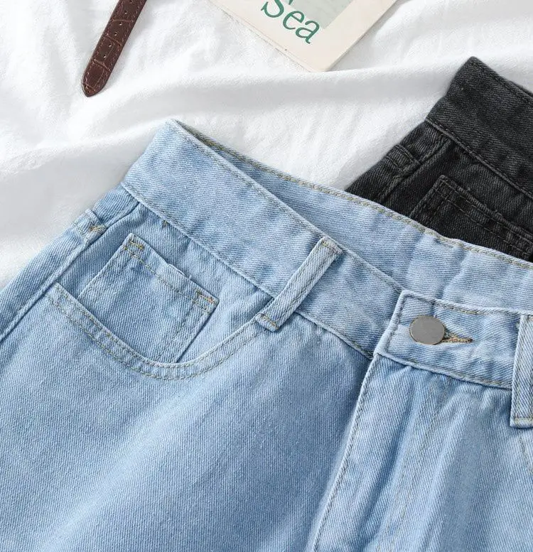 Women Wide Leg Denim Shorts Light Blue 2022 — feature 13