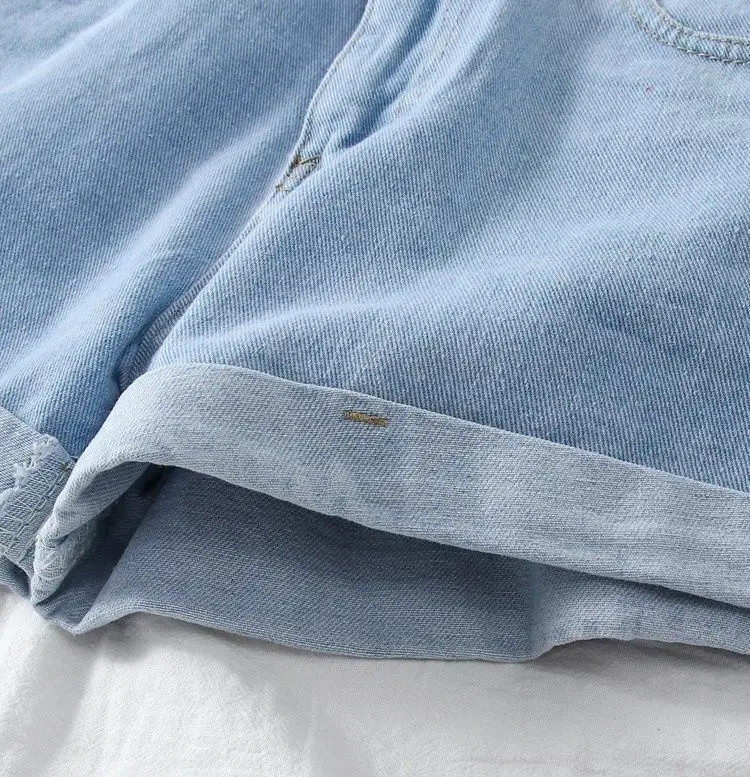 Women Wide Leg Denim Shorts Light Blue 2022 — feature 14