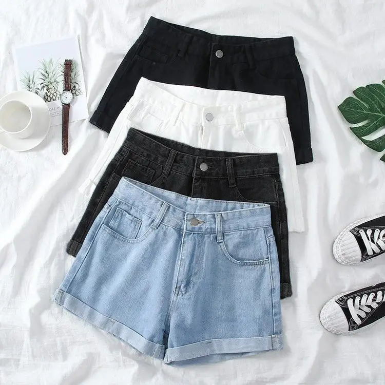 Women Wide Leg Denim Shorts Light Blue 2022 — feature 4