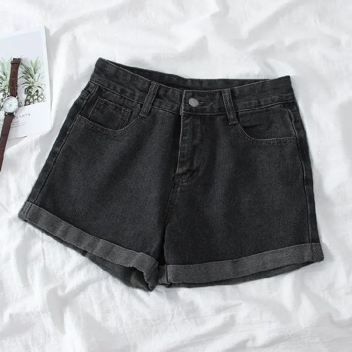 Women Wide Leg Denim Shorts Light Blue 2022 - Image 2