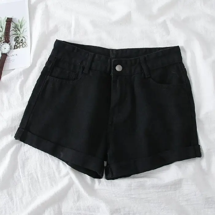 Women Wide Leg Denim Shorts Light Blue 2022 - Image 4