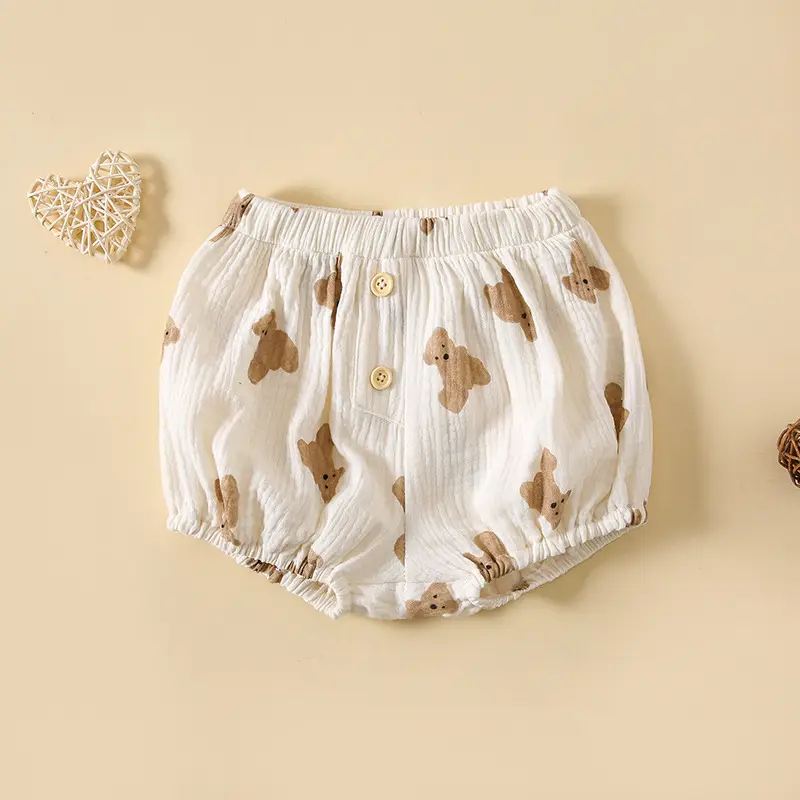 Baby Heart Print Shorts White Large - Image 4