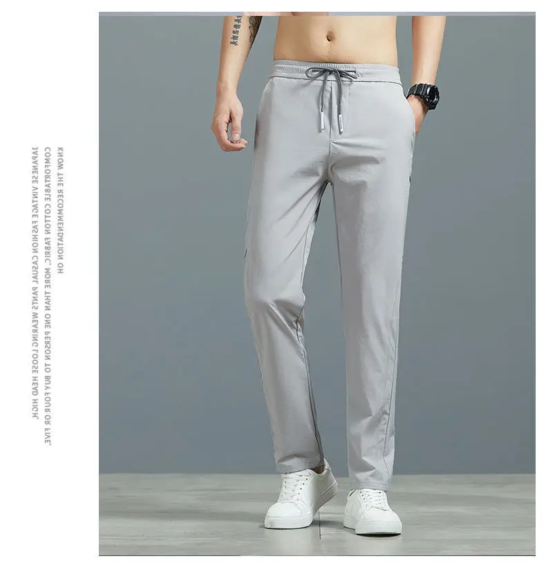 Men Grey Slim Fit Sports Trousers Large — feature 12