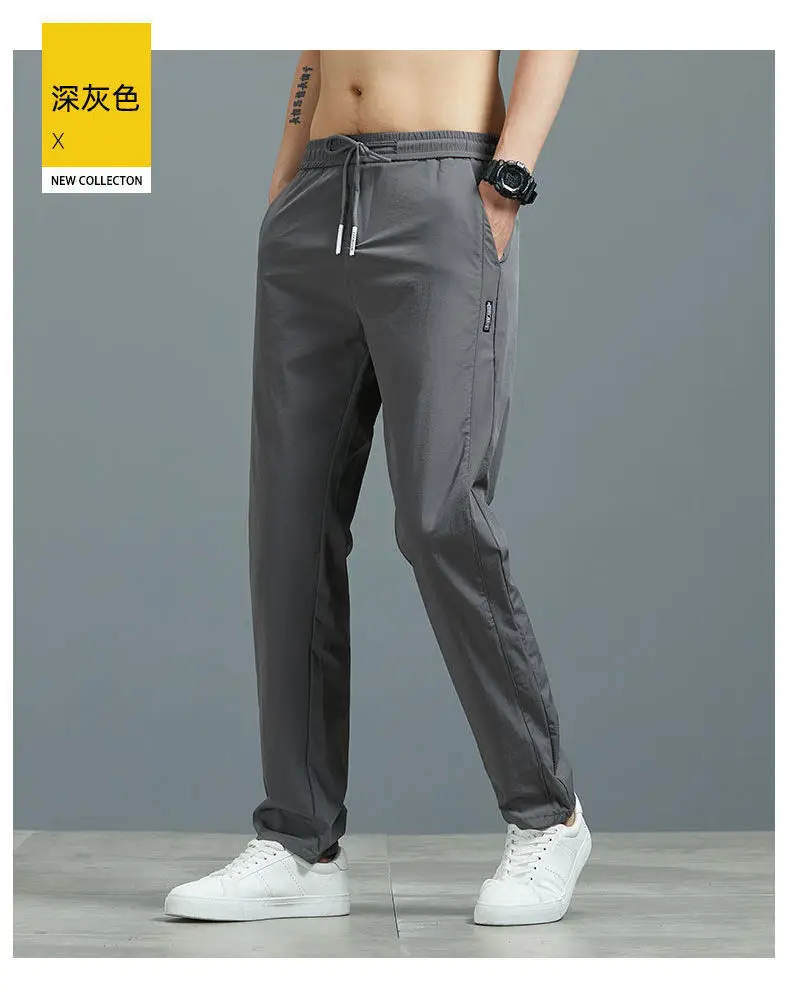 Men Grey Slim Fit Sports Trousers Large — feature 15