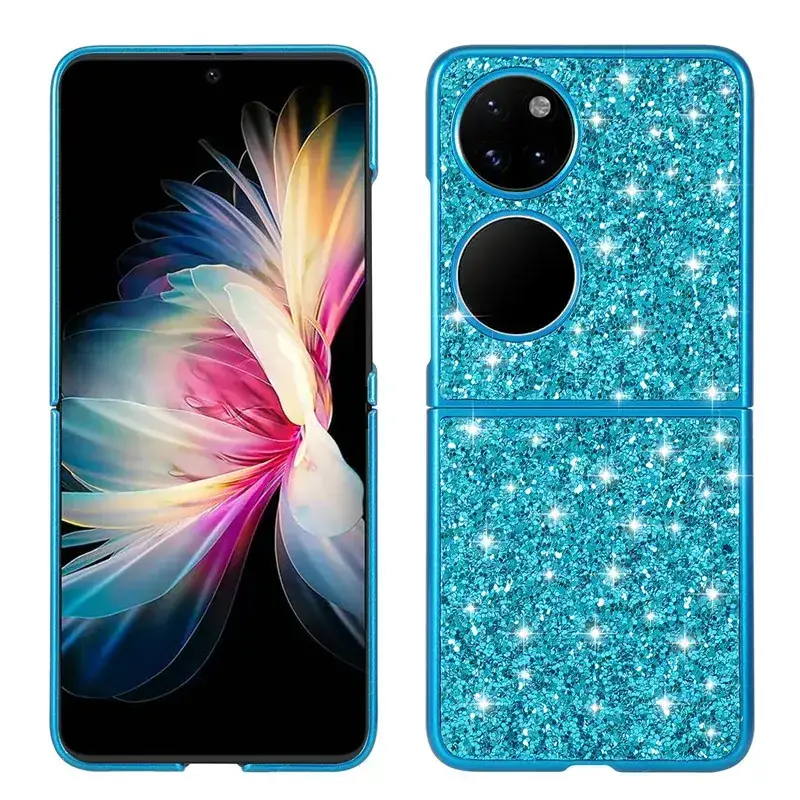 Huawei P50 Rhinestone Folding Phone Case Rose Gold - Image 2