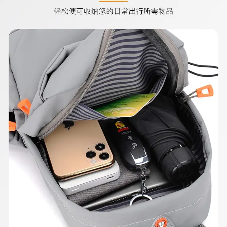 Men's Grey Crossbody Shoulder Bag Small Fashionable - Image 5