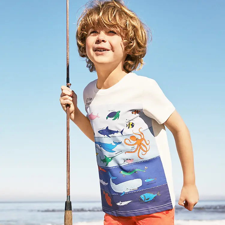 2025 Girls Boys T-Shirt Pure Cotton Summer Round Neck Short Sleeve Kidsren