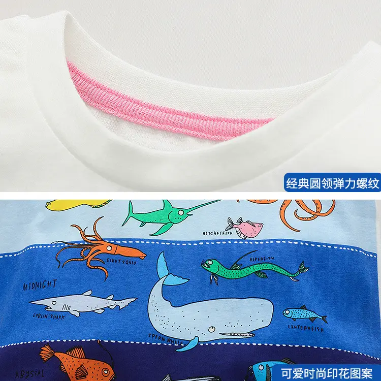 2025 Girls Boys T-Shirt Pure Cotton Summer Round Neck Short Sleeve Kidsren
