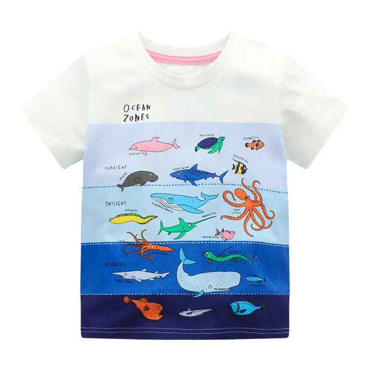 2025 Girls Boys T-Shirt Pure Cotton Summer Round Neck Short Sleeve Kidsren
